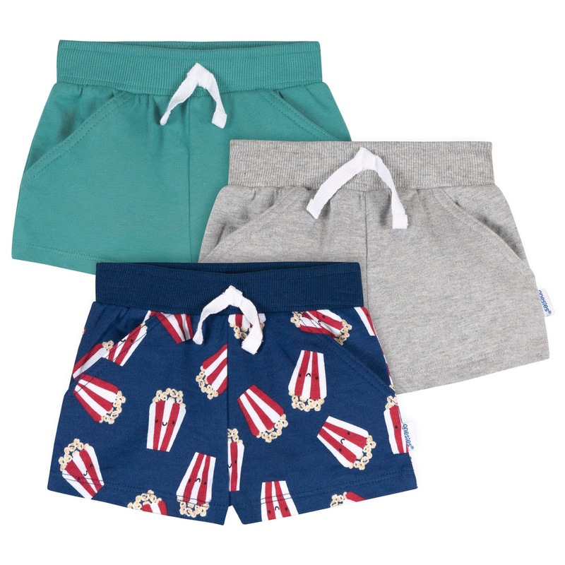 3-Pack Baby Boys Popcorn Knit Shorts