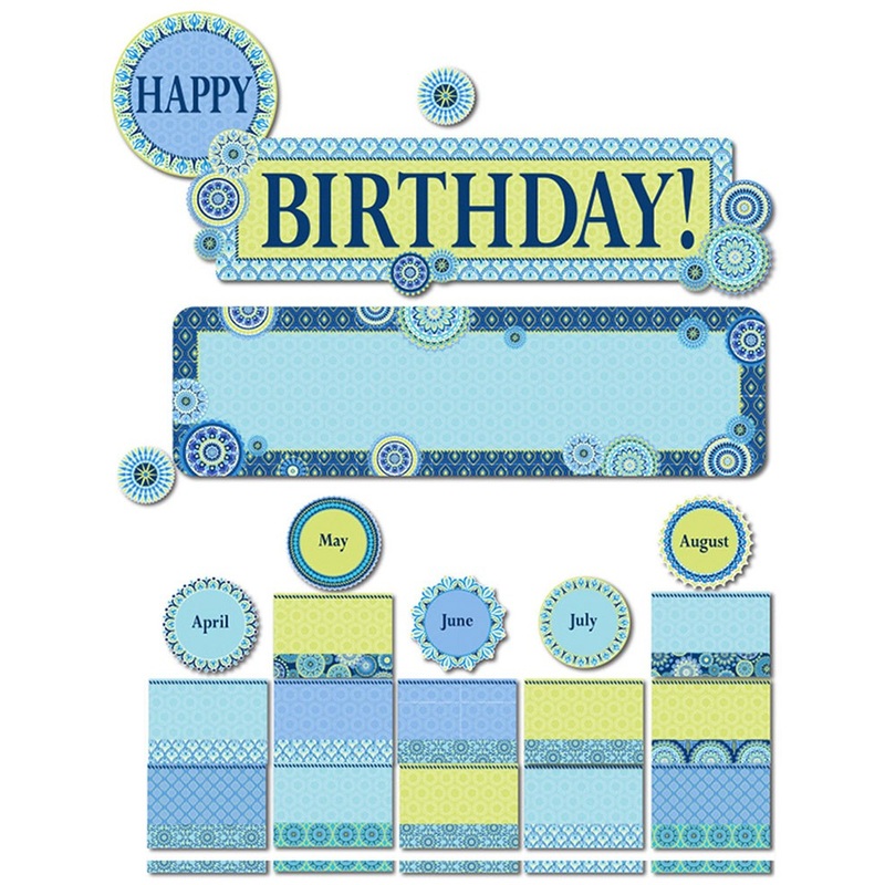 Blue Harmony Birthday Mini Bulletin Board Set