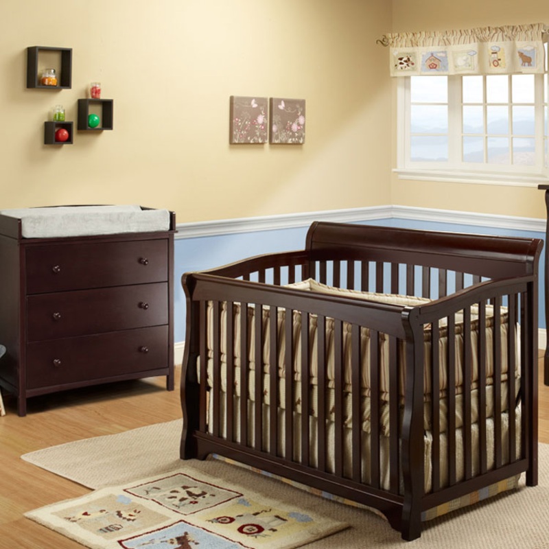 SB2 Florence 2 Piece Nursery Set in Espresso – Crib & Simple 3 Drawer Dresser
