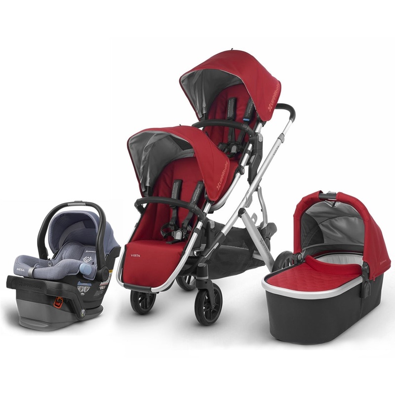 UPPAbaby 2018 Vista Double Stroller + Mesa Car Seat – Denny/Henry
