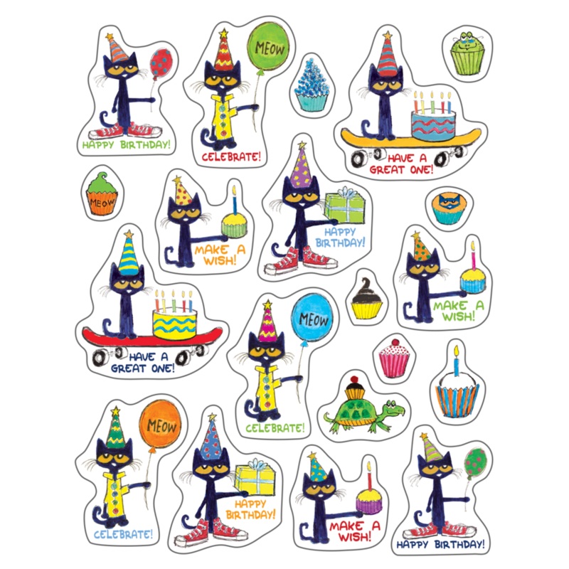 Pete the Cat Happy Birthday Stickers