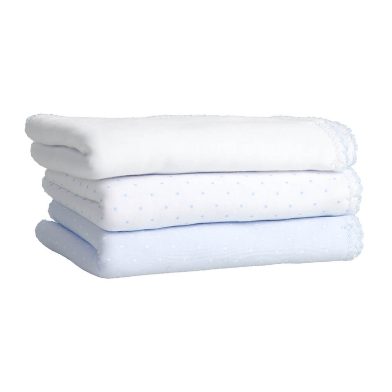 3 Pack Burp Pad Dots Blue