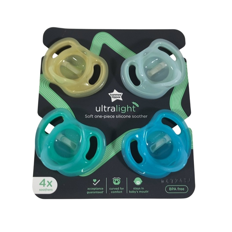 Tommee Tippee Closer To Nature Pacifier, Blue, green, yellow, 4pack