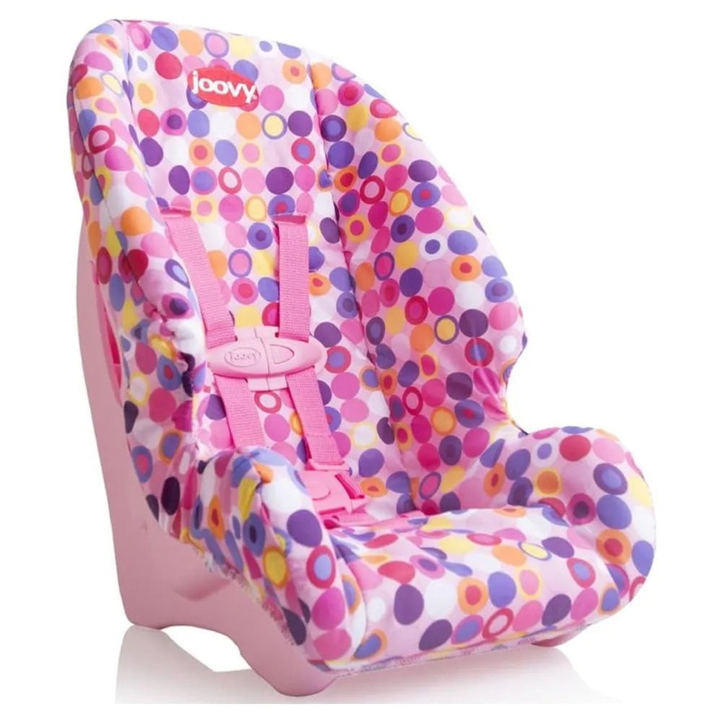 Toy Booster Seat Featuring Crash-Tested Latch System, Fits Dolls 12 to 22, Pink Dot