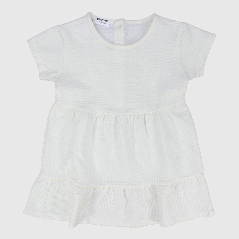 White Short-Sleeved Dress