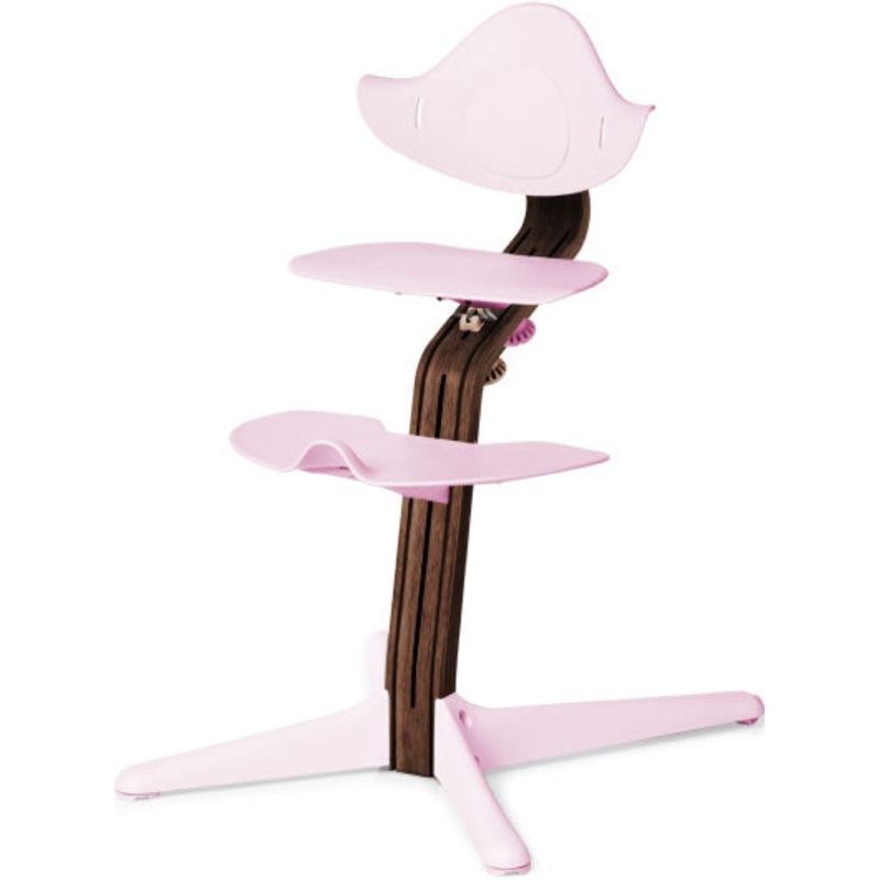 Nomi High Chair – Premium Walnut / Pale Pink