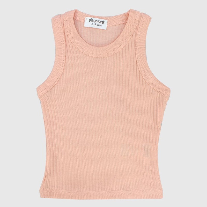 Salmon Ribbed Tank Top