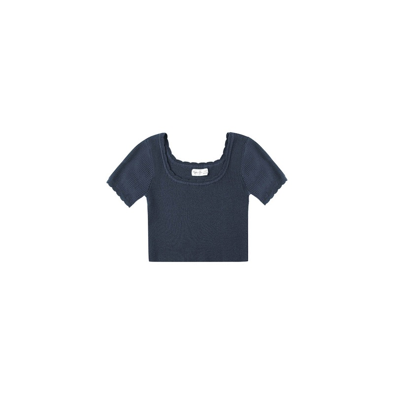 Scallop Tee – Navy