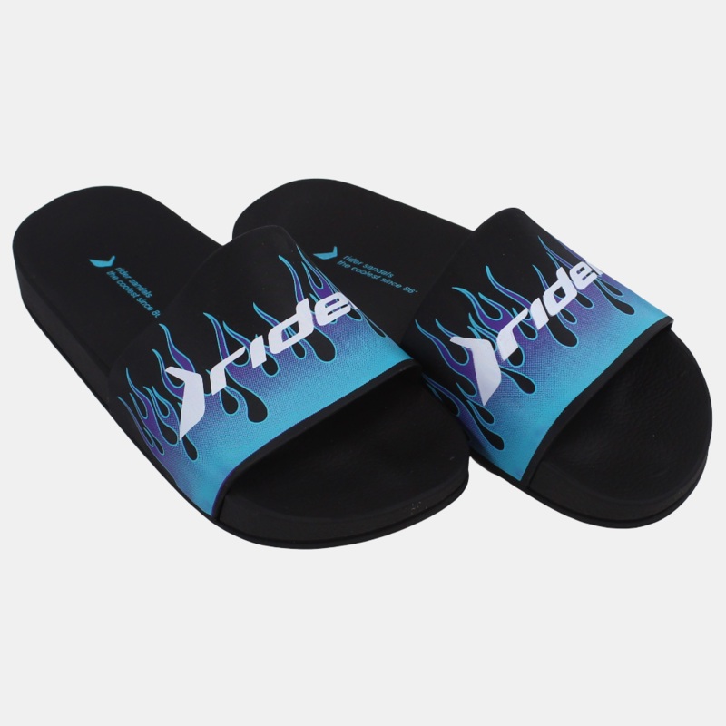 Unisex Rubber Slides – Black/Blue