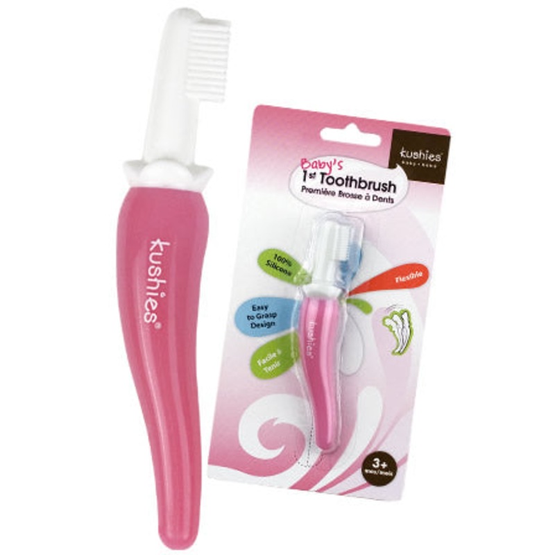 Kushies Baby’s 1st Toothbrush – Pink