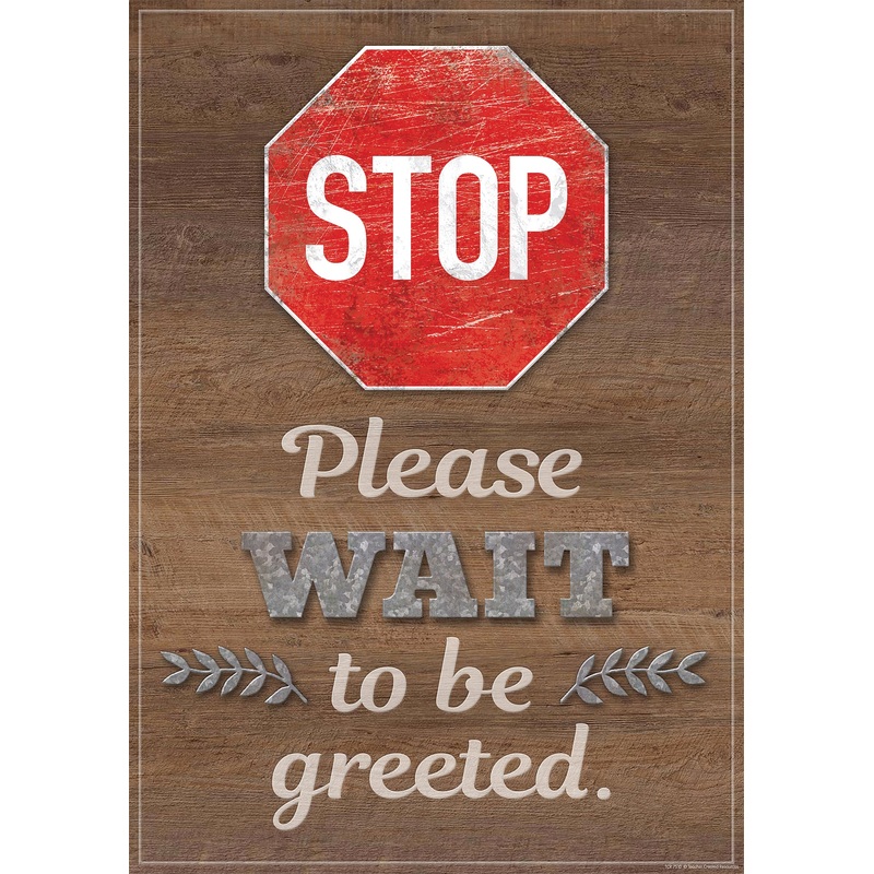 Stop Please Wait to be Greeted Positive Poster