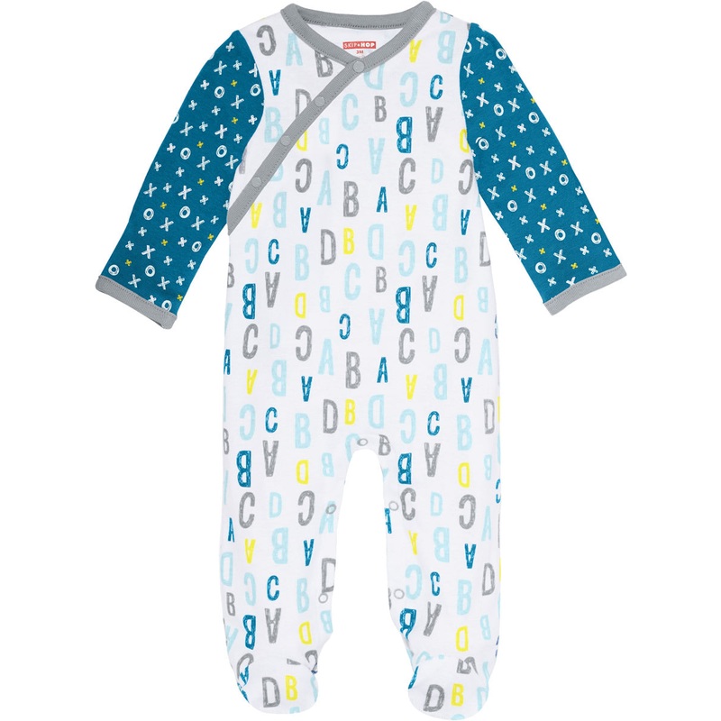 Skip Hop ABC-123 Side Snap Footie – Blue (9 Months)