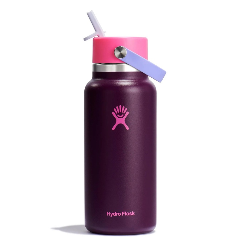 32oz Wide Mouth Flex Straw Water Bottle Sugar Plum