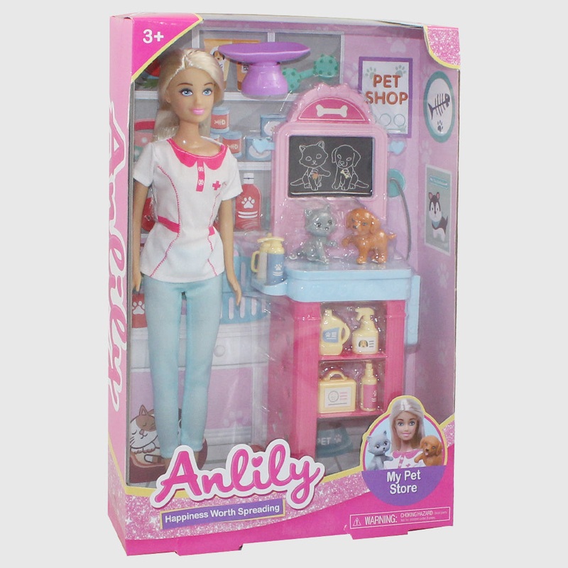 Anlily Doll and Pet Shop Set