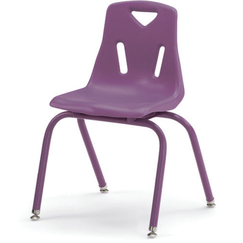 Berries Stacking Chair with Powder-Coated Legs – 16″ Ht – Purple
