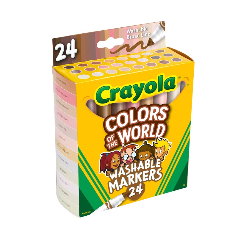 Crayola Colors of the World Washable Skin Tone Markers, 24 Count