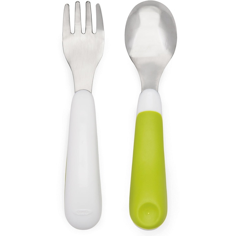 OXO Tot On-the-Go Fork & Spoon Set – Green