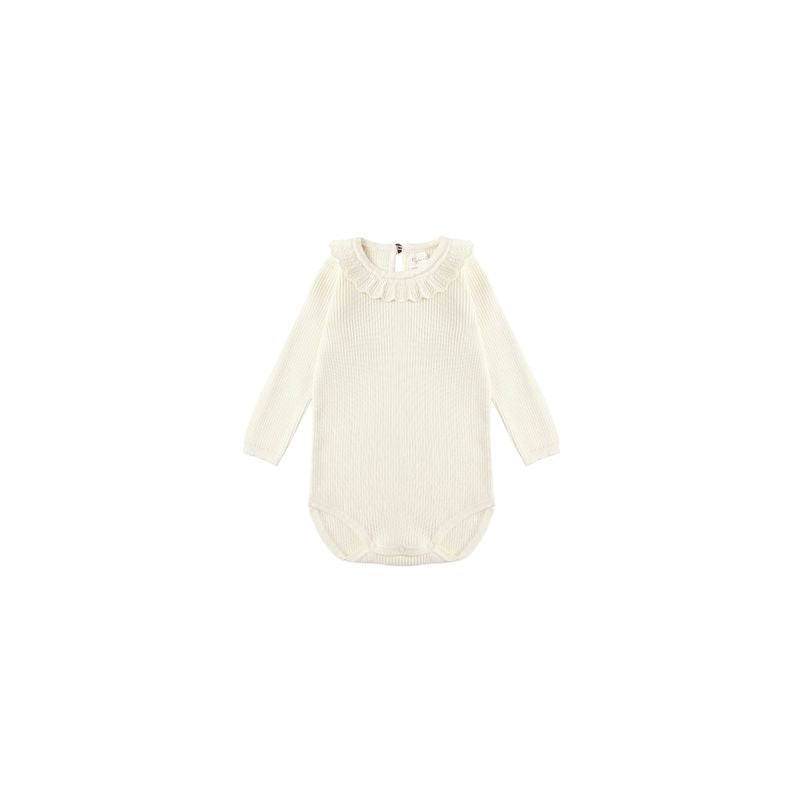 Rylee + Cru Ruffle Collar Bodysuit – Natural