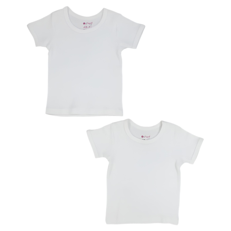 Unisex Plain White Short-Sleeved Undershirt (Pack Of 2)