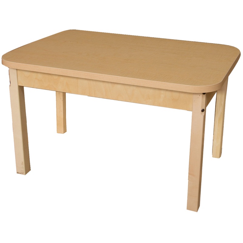 24″ x 48″ Rectangle High Pressure Laminate Table with Hardwood Legs- 20″
