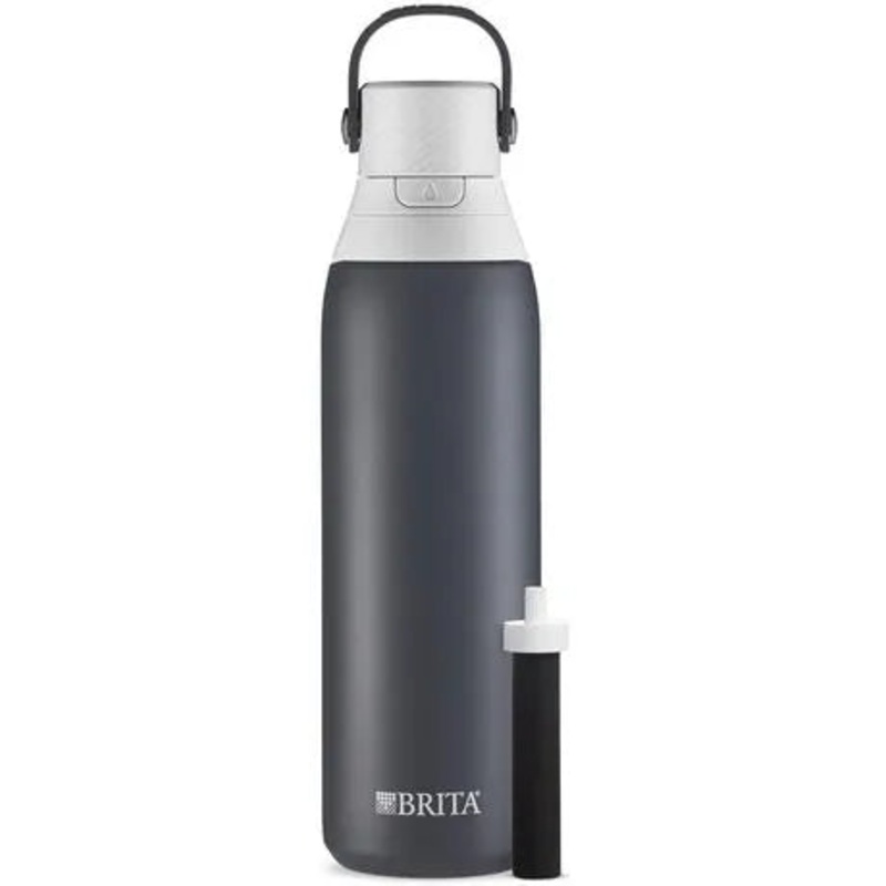 20oz Premium Double-Wall Stainless Steel Insulated Filtered Water Bottle – Dark Gray