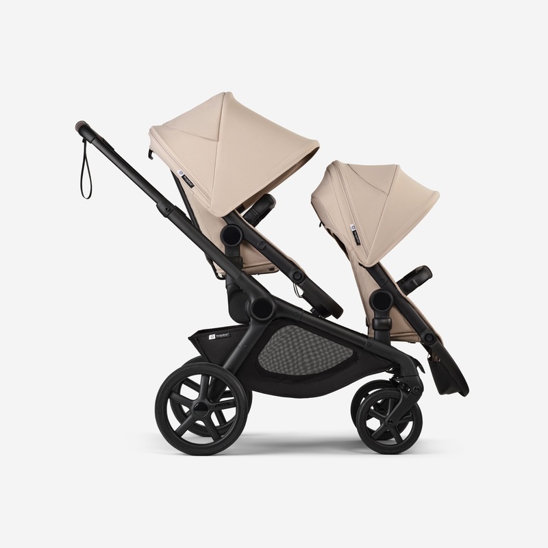 Bugaboo Kangaroo Tandem Stroller – Black Chassis/Desert Taupe Fabrics