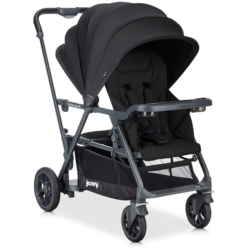 Joovy Caboose S with 1 Seat Sit And Stand Double Stroller – Black Melange