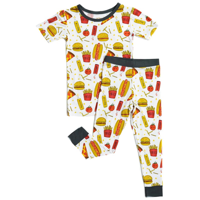 Little Sleepies Two-Piece Short Sleeve Bamboo Viscose Pajama Set – Fast Foodie, 3T