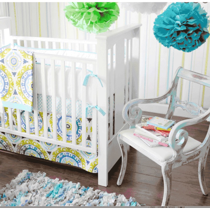 New Arrivals Indigo Summer 4 Piece Baby Crib Bedding Set