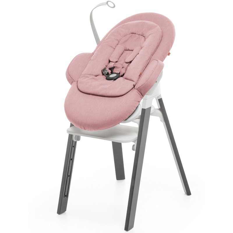 Stokke Steps Newborn Bouncer Seat – Storm Grey/Pink