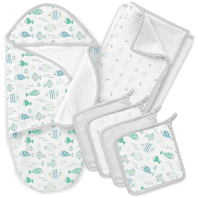 Summer Infant SwaddleMe Baby Bath Gift Set – Fishy Fishy