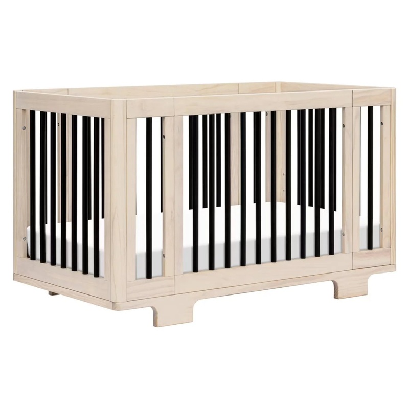 Yuzu 8-in-1 Convertible Crib with All-Stages Conversion Kits – Natural/Black