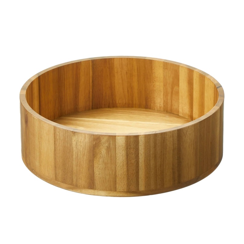 10.5 Inch Round Acacia Wood Lazy Susan Organizer Natural
