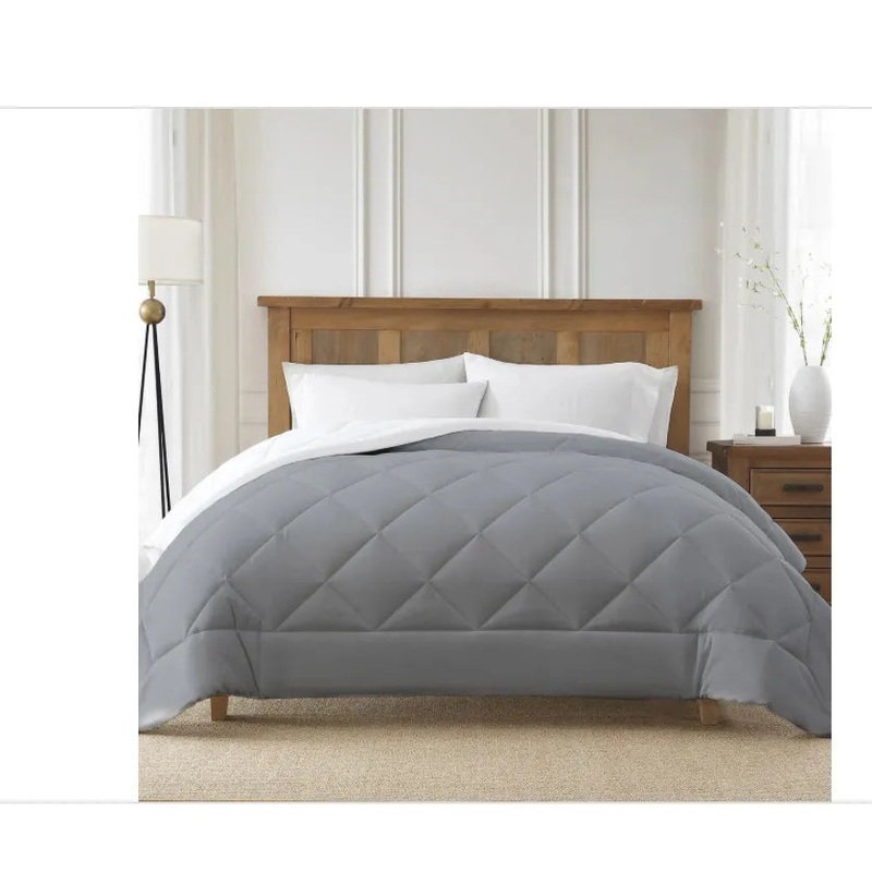 Arlee Sutton Place Reversible Cooling Comforter – King Size, 106″x90″ – Gray