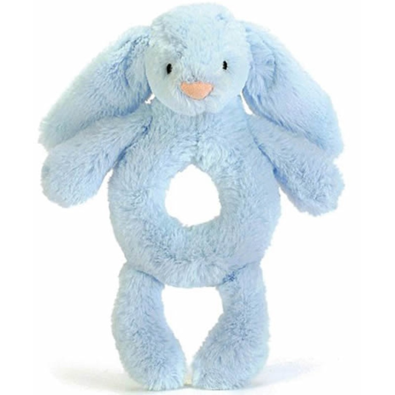 Jellycat Bashful Bunny Grabber in Blue, 7″