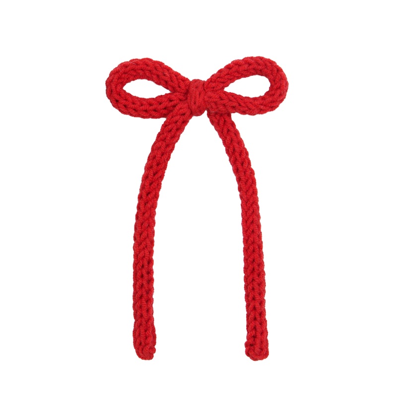 Crochet Bow – Cherry Sash Clip