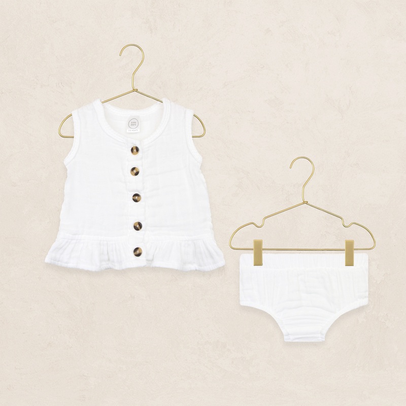 Ruffle Tank + Bloomer Set – White
