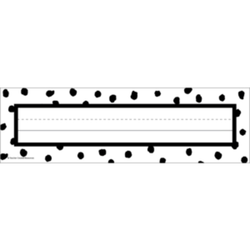 Black Painted Dots on White Flat Name Plates