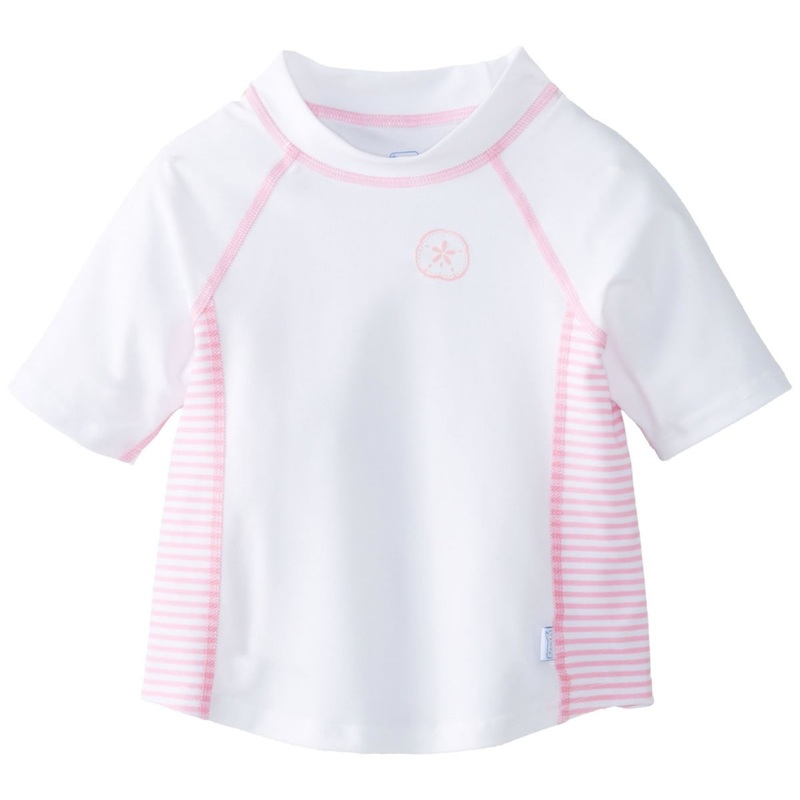 iPlay Short Sleeve Rashguard – White/Pink – Medium (6 to 12 months)