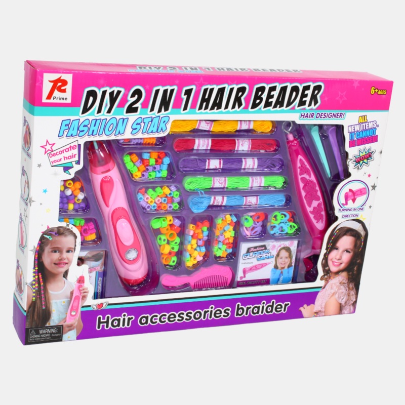 Kids Hair Accessories Machine  DIY Bead & String Styling Kit