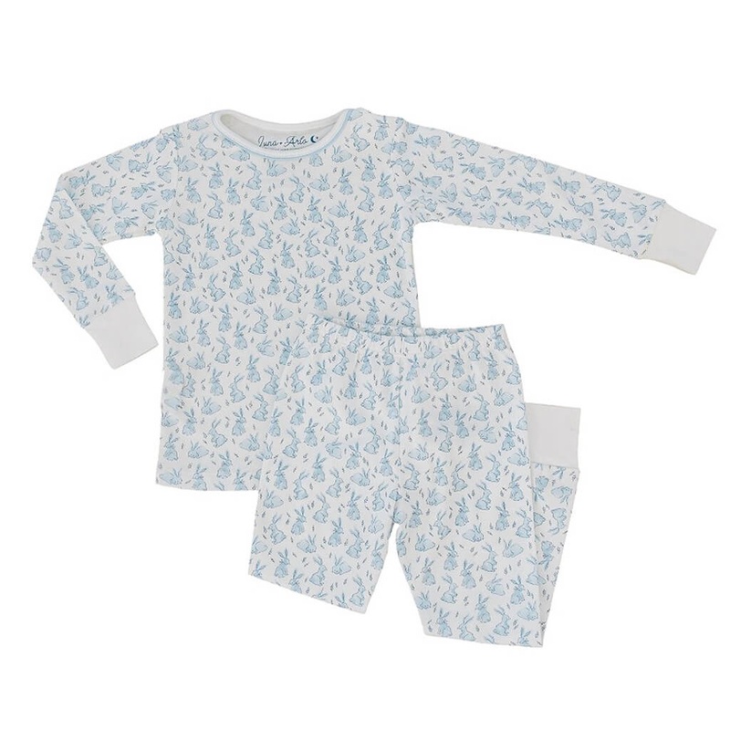 Long Pajamas Bunny Patch Light Blue