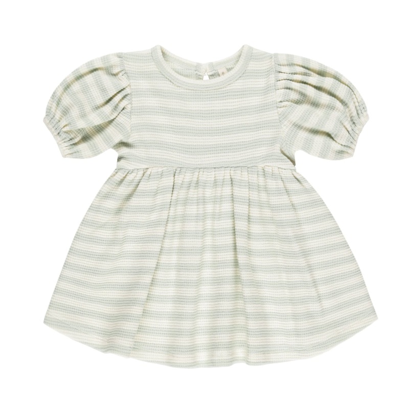 Quincy Mae – Organic Darla Dress – Mint Stripe