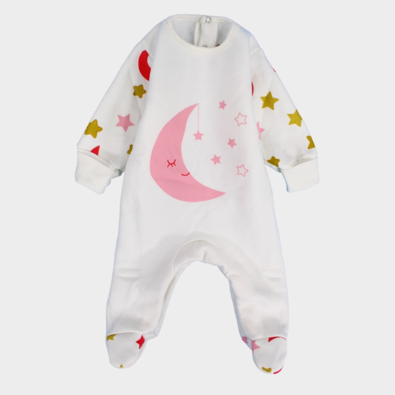 Sleepy Crescent Long-Sleeved Baby Footie