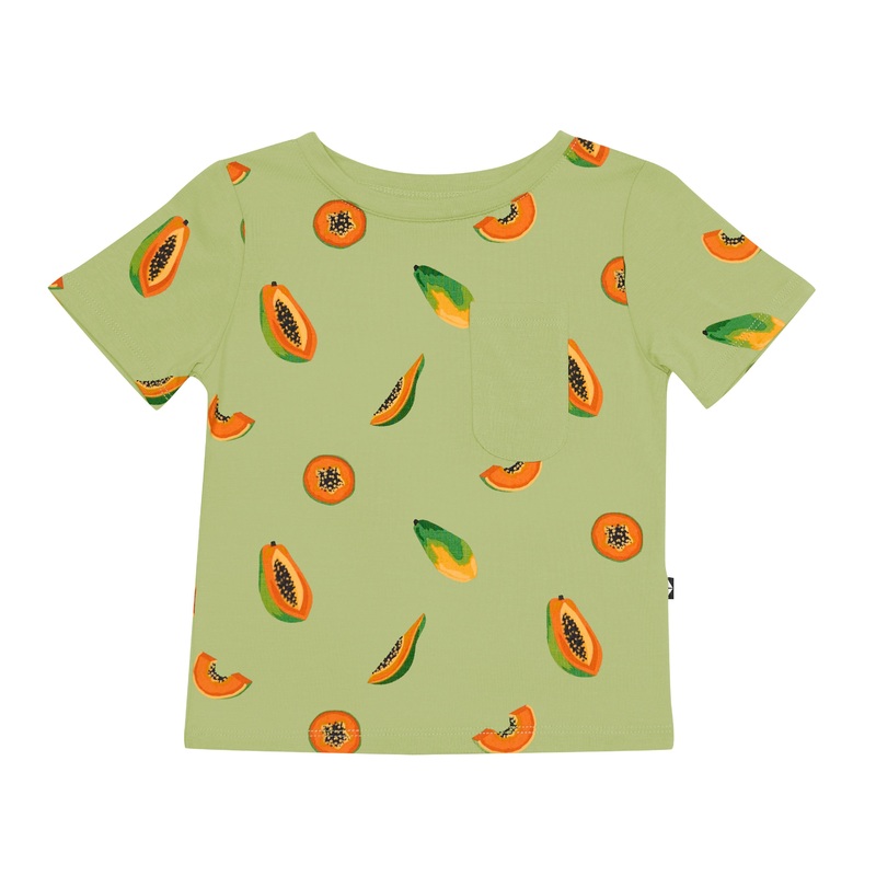 Toddler Crew Neck Tee in Papaya