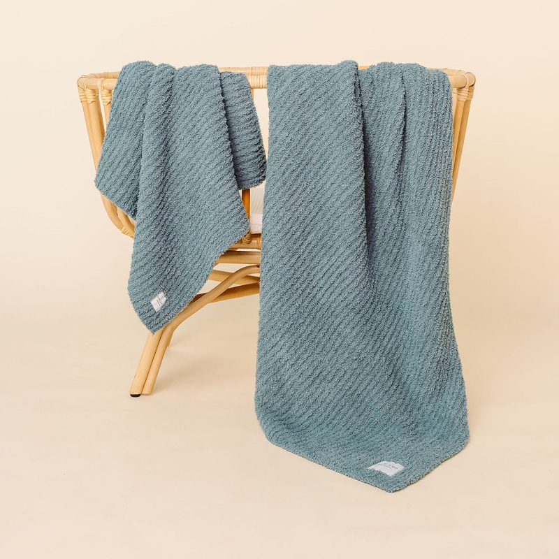 Chenille Blanket – Ocean Blue – Small & Large