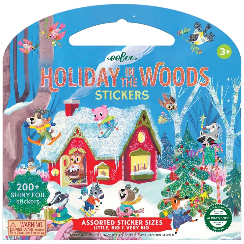 eeBoo Holiday In The Woods Shiny Sticker Book