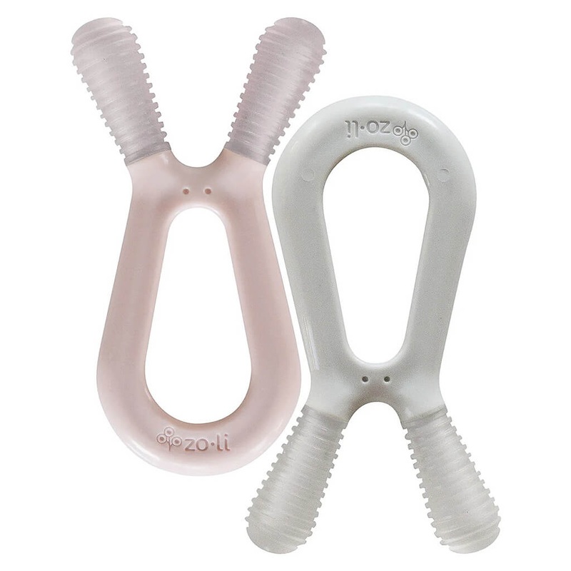 Bunny Dual Nub Teethers Blush/Ash Grey
