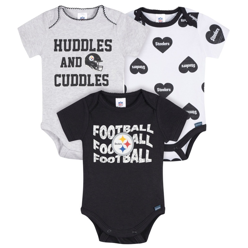 3-Pack Baby Girls Pittsburgh Steelers Bodysuit Set