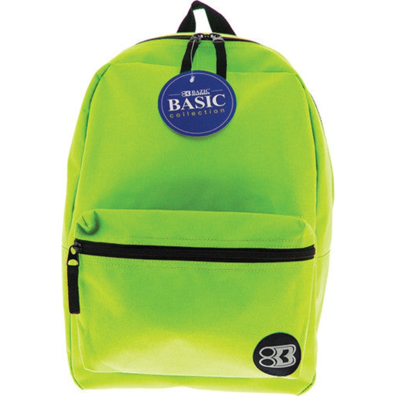 BAZIC 16″ Basic Backpack, Lime Green