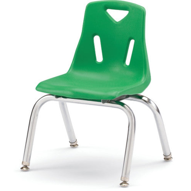 Berries Stacking Chair with Chrome-Plated Legs – 12″ Ht – Green